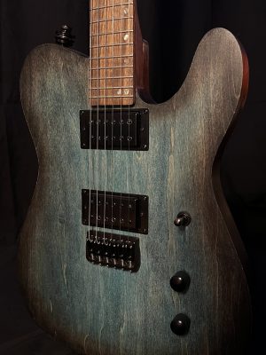 6 String T-Style Custom - Marbled Blue Burst