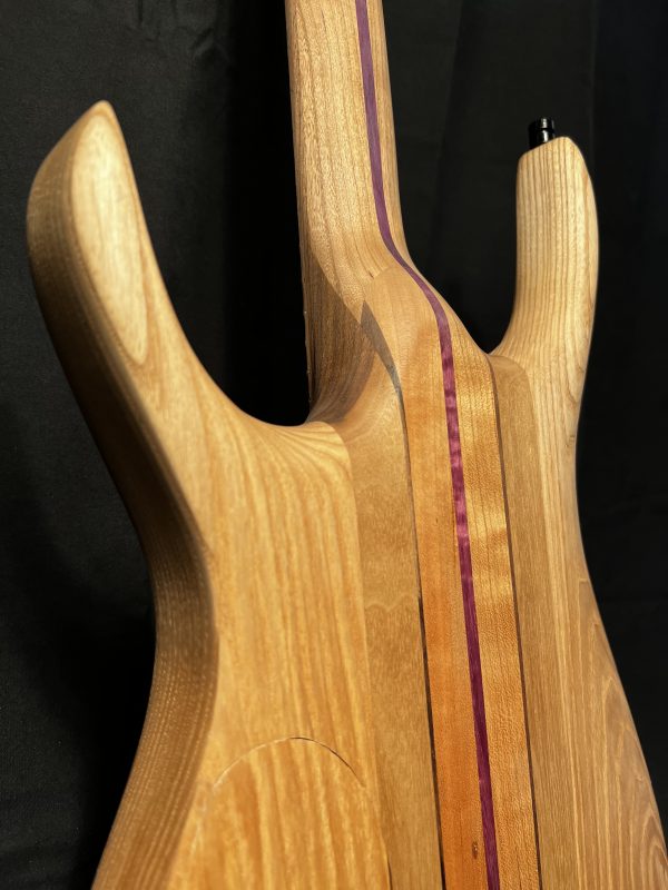 GB6T Electric Guitar - Walnut, Cherry, Purpleheart & Ash - Handmade - Satin - Image 5