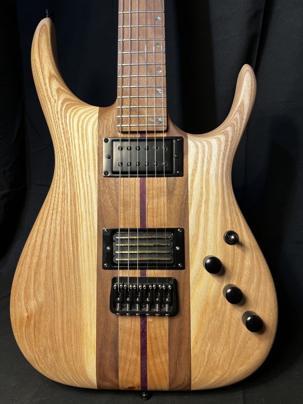 GB6T Electric Guitar - Walnut, Cherry, Purpleheart & Ash - Handmade - Satin - Image 6