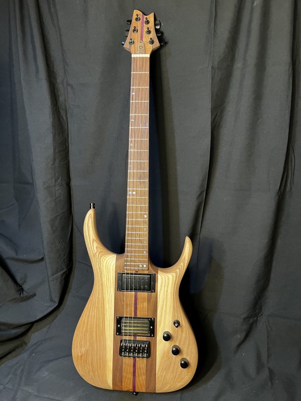 GB6T Electric Guitar - Walnut, Cherry, Purpleheart & Ash - Handmade - Satin - Image 7