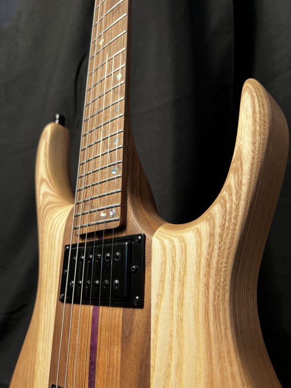 GB6T Electric Guitar - Walnut, Cherry, Purpleheart & Ash - Handmade - Satin - Image 8